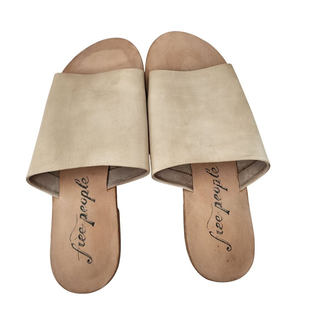 Free People Womens Sandals Size 38 Leather Beige Made In India